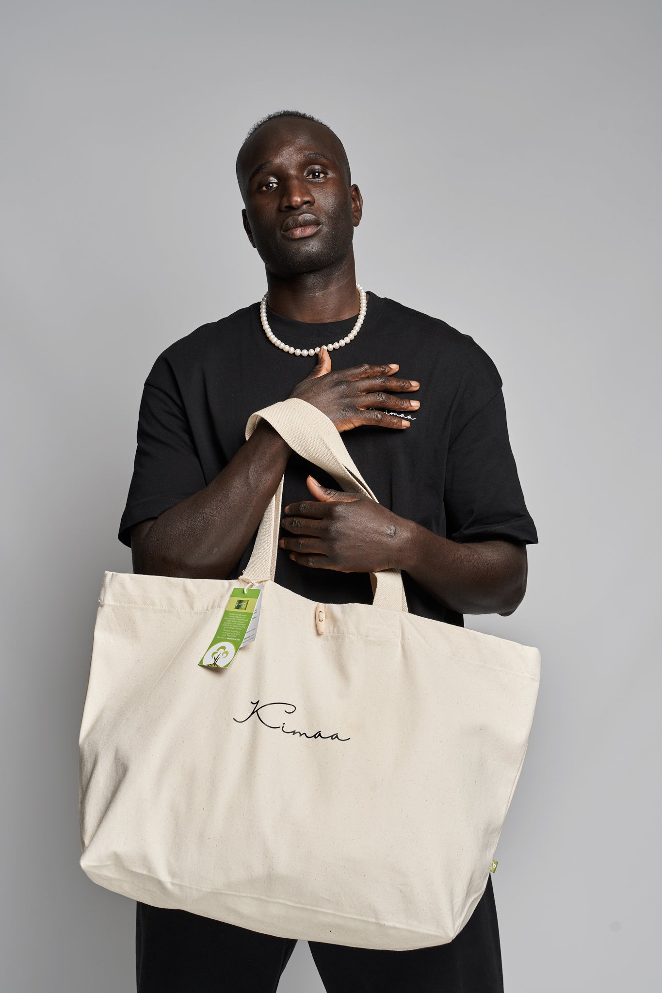 Sustainable beige tote bag made in Finland – Kimaa Afro-Nordic design